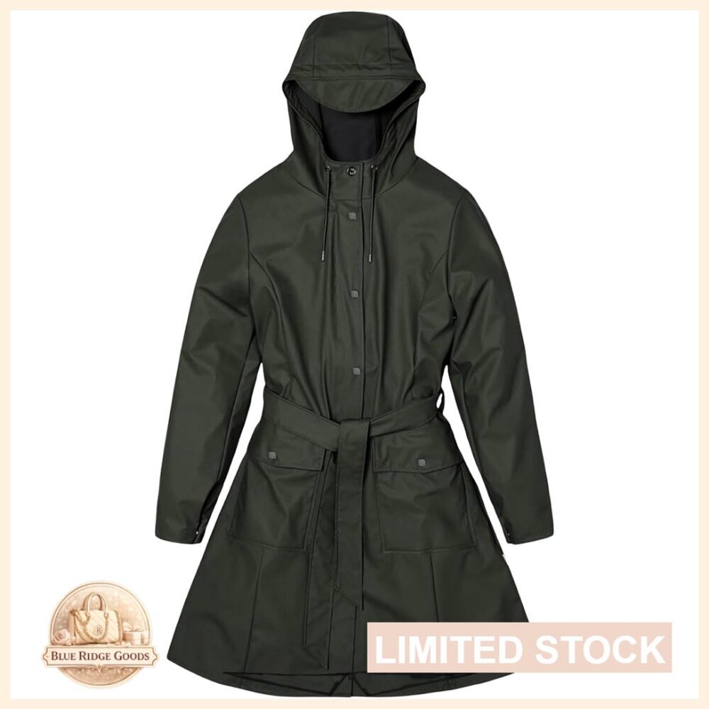 Waterproof Raincoat Lightweight Breathable Adjustable Hood Minimal Chic